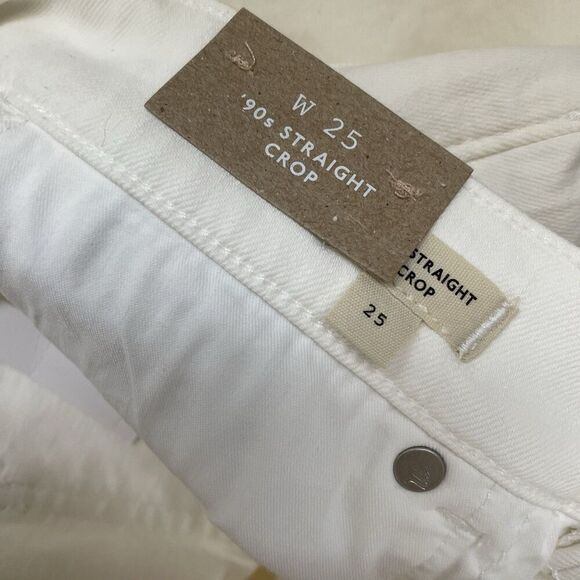 MADEWELL Jeans Women 25 The '90s Straight Crop Ivory NEW Raw Hem NQ179 - Picture 11 of 13